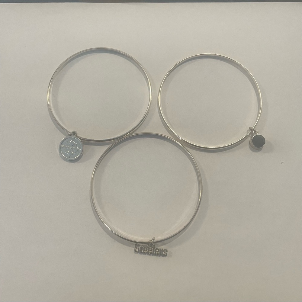 Pittsburgh Steelers stackable bracelets - silver - comes with all 3